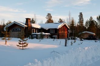 Mysig fjällstuga i Björnliden