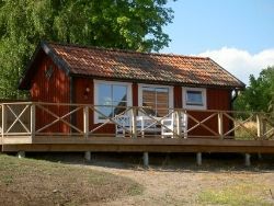 Sjöbod på stranden, norra Värmdö