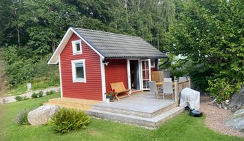 Liten stuga vid havet