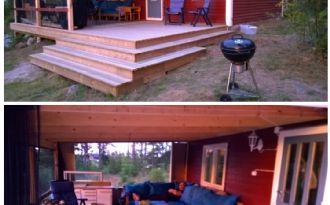 Mysig stuga på ostkusten vid havet