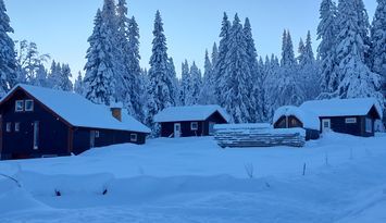 Nybyggd stuga med vallarum och vedeldad bastu