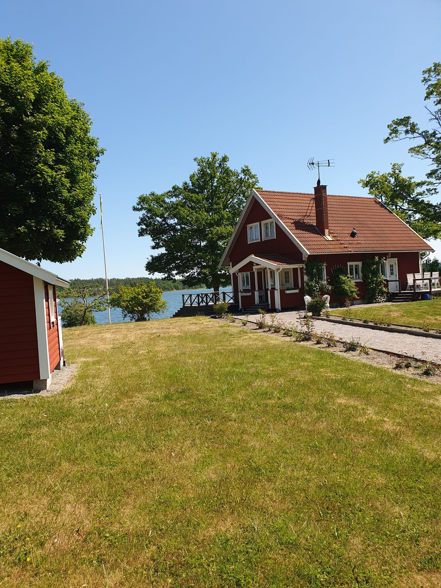 Sjötomt egen brygga sjöutsikt från alla rum