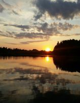 Sommeridylle am See mit Ruderboot und ungestörter