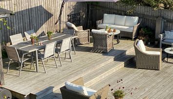 Social ute & inne i centrala Höganäsvillan