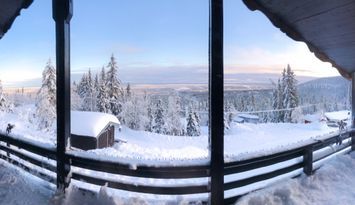 Panoramautsikt över fjället. Toppläge i Sälen.