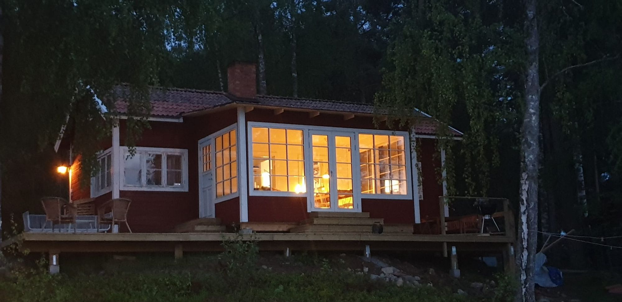 Stuga på sjötomt med egen brygga, Runn -nära Romme – bild 20 av 24