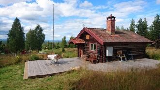 Almhütte in Dalarna mit Ausblich auf dem Siljan