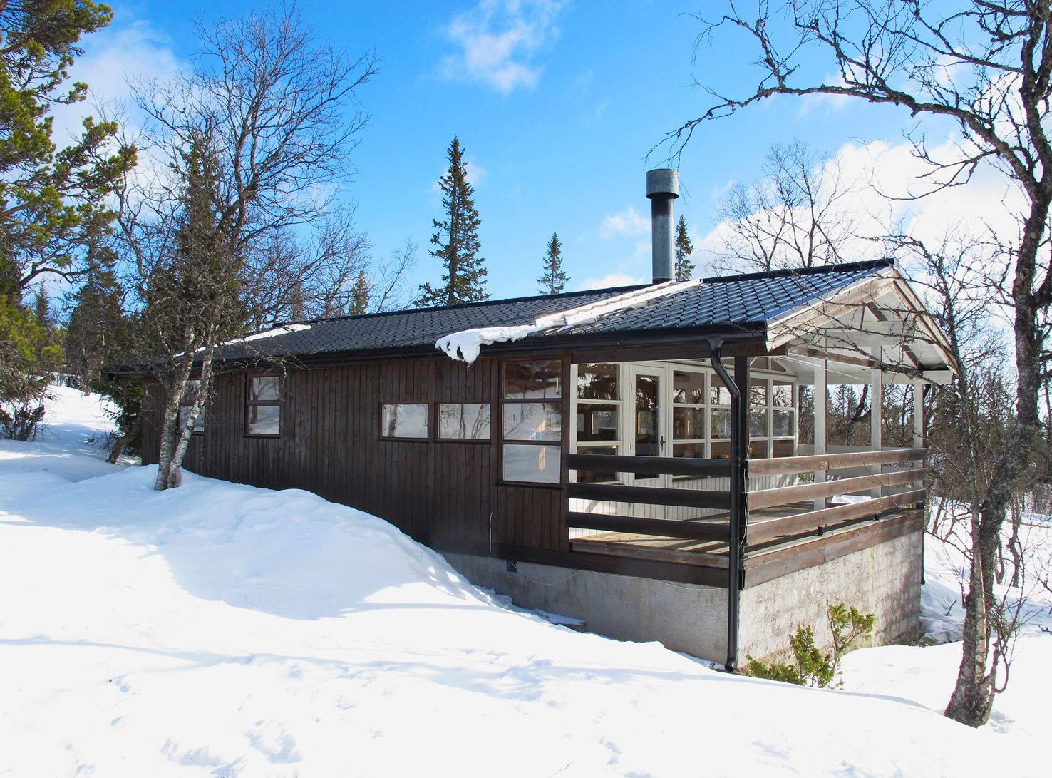 Charmig arkitektritad fjällstuga
