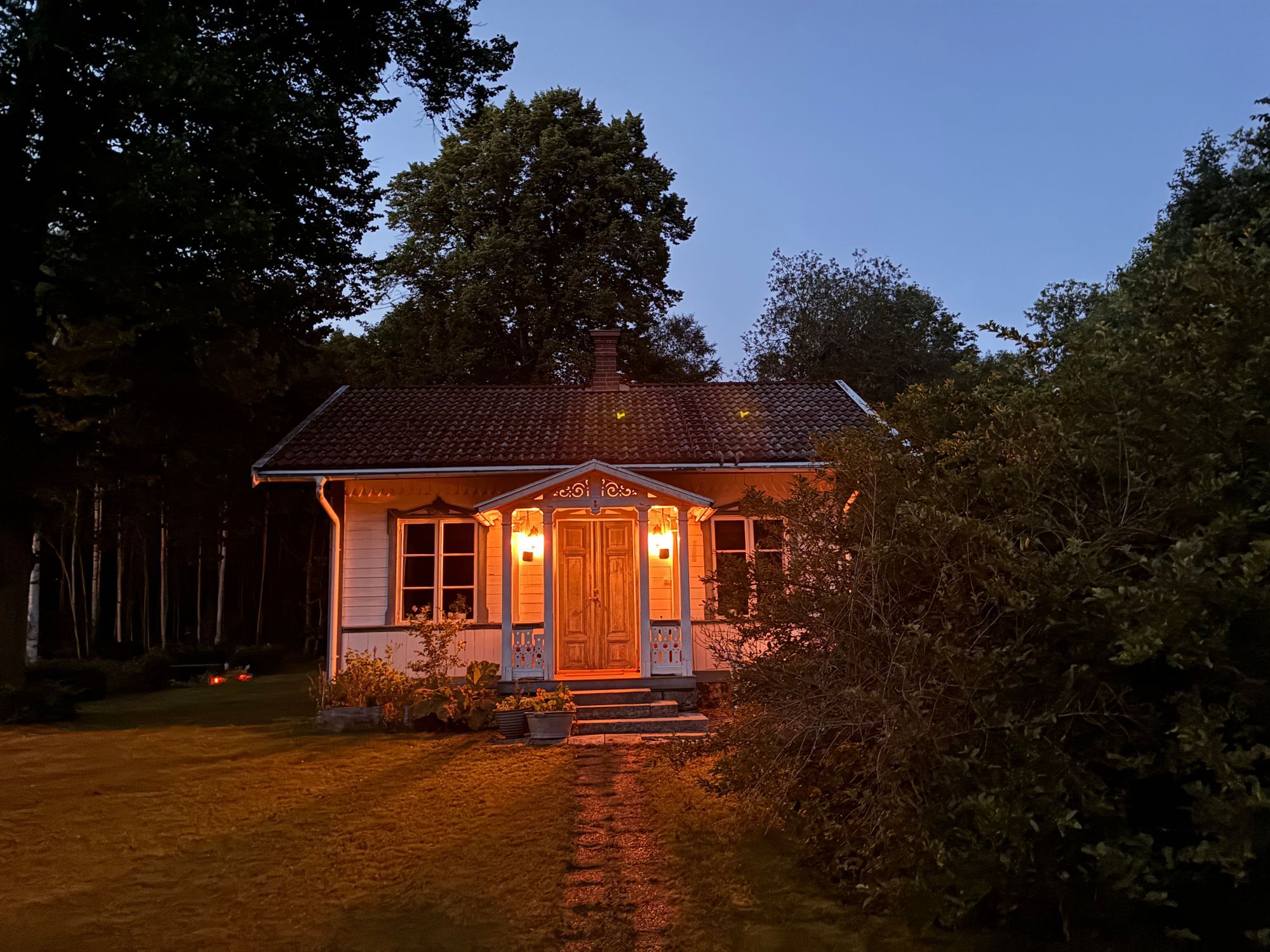 Historisk brunnshotell i Porla Brunn, nära Tiveden