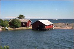 Sjöbod vid havet