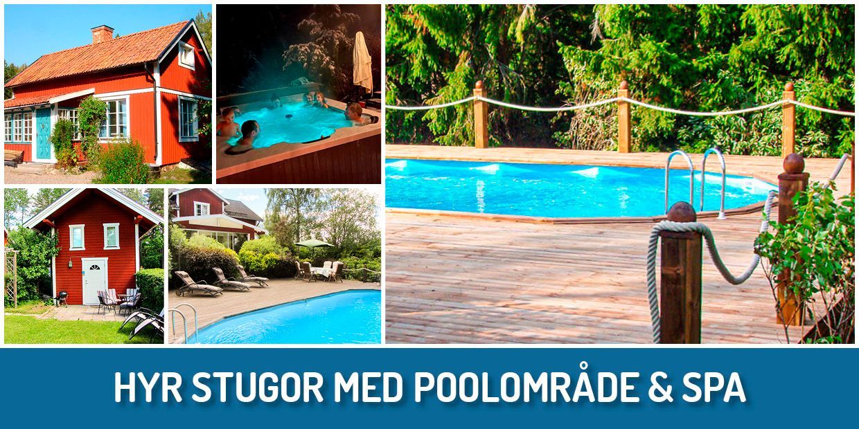 Stugor med pool och spabad, 1 timme från Stockholm
