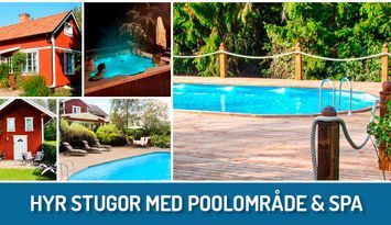 Stugor med pool och spabad, 1 timme från Stockholm