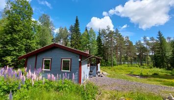Mysig stuga i skogen nära fiske och natur!