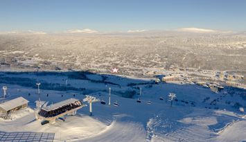 Nybyggd stuga, öppen spis, Tänndalen, Hamrafjället