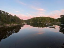 Idyllisches sommerhaus mitten in der Natur am See