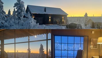 Modernt fjällhus nära backar o längdspår