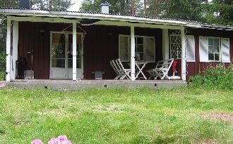 Typische rotes Holzhaus in Kullhyttan/Dalarna