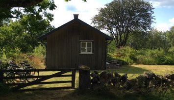 Feriehus i Särdal med trädgård och havsutsikt