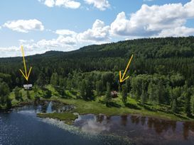 Two houses at lake/river, sauna, canoe boat 9 beds