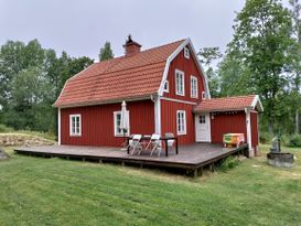 Hus ved Âsnen nationalpark.