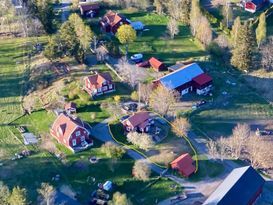 The typical Swedish red house with white corners