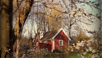 Hund välkommen. Lugnt läge.Nära sjöar,