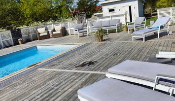 Hus med pool fem min till havet