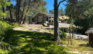Modern och mysig stuga i skogen