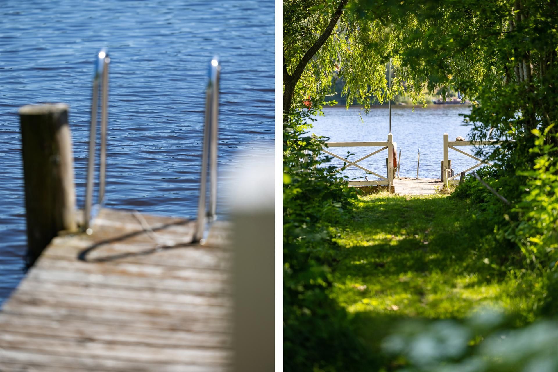 Hus i Sörmland vid sjö med egen brygga och bastu