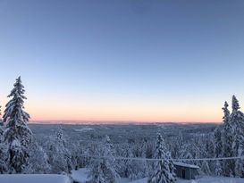 Panoramautsikt över fjället. Toppläge i Sälen.