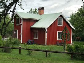 Red house with white corners