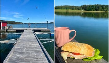 Lantlig stuga nära havet