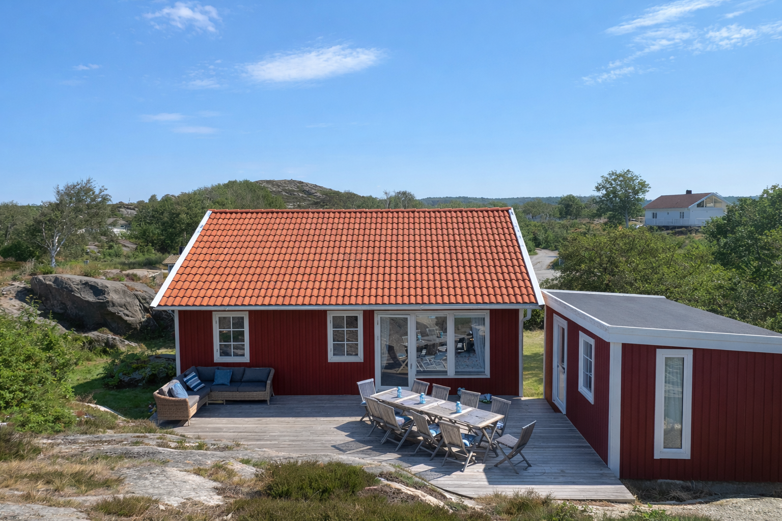 Skärgård, klippor och havsutsikt - 6 gäster