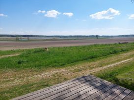 Timber cottage with nice views of lake and fiel