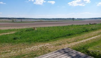 Timber cottage with nice views of lake and fiel