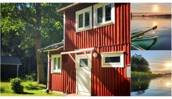 Strandnära stuga med sjöutsikt över Lursjön, Skåne