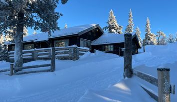 Liftnära timmerstuga m panoramautsikt över fjällen