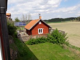 Vår lilla stuga. Hit kan hunden följa med