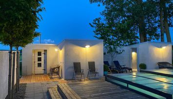 Hundvänligt lyxigt Tjörneröd outdoor-spa Österlen