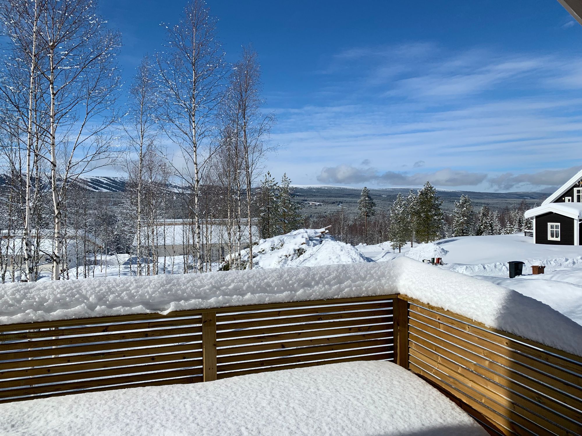 Nybyggt fjällhus med utsikt över Sälenfjällen