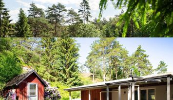 Havsutsikt, gästhus & lugnt läge – 300 m till bad!