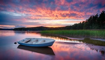 Strandstuga direkt vid sjökanten
