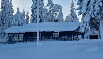 Fjällstuga i snösäkra Bakvattnet.