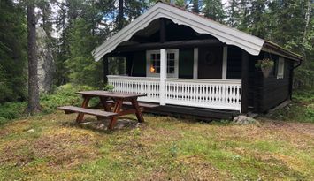 Mysig stuga på Långberget, nära Branäs.