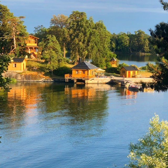 Lövudden Tynningö. Panoramautsikt över havet