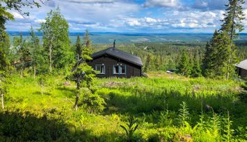 Panoramautsikt över fjället. Toppläge i Sälen.