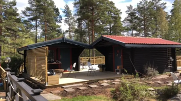 Timber cottage in the forest near everything