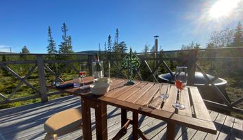 Magisk vy, vandring och fiske i Vemdalsskalet