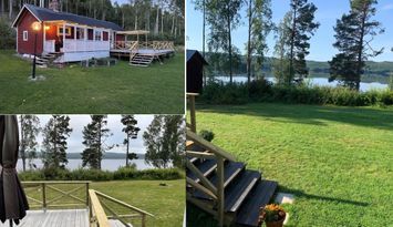 Stuga vid vattnet i Sjörgrå
