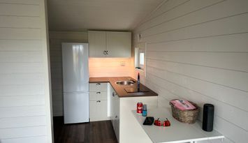 Nybyggd badstuga på sillen skrea strand